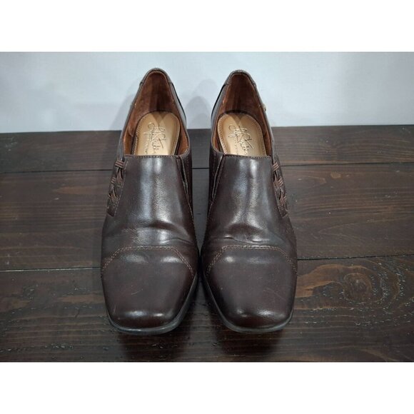 Lifestride Earthly Brown Faux Leather Mid-Heel Wedge Shoe/Pre-owned,Sz.9.5M - Picture 5 of 9